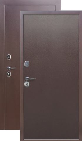 Дверь входная Феррони 7 см Гарда металл/металл, 2 замка, 1,2 мм металл, (медь антик+медь антик)