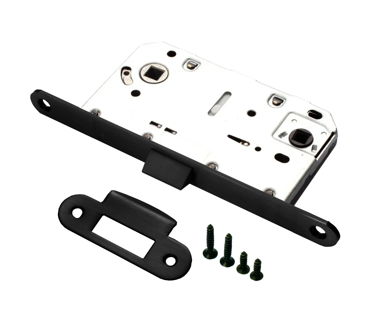 Замок сантехнический с пластиковым язычком Пуэрто B2B LB 96 pl Black, цвет черный