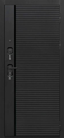 Теплая дверь входная Двери регионов Президент Стайл зеркало, 2 замка, 1,5 мм металл, (черная шагрень мягкая+белоснежная шагрень мягкая) #2