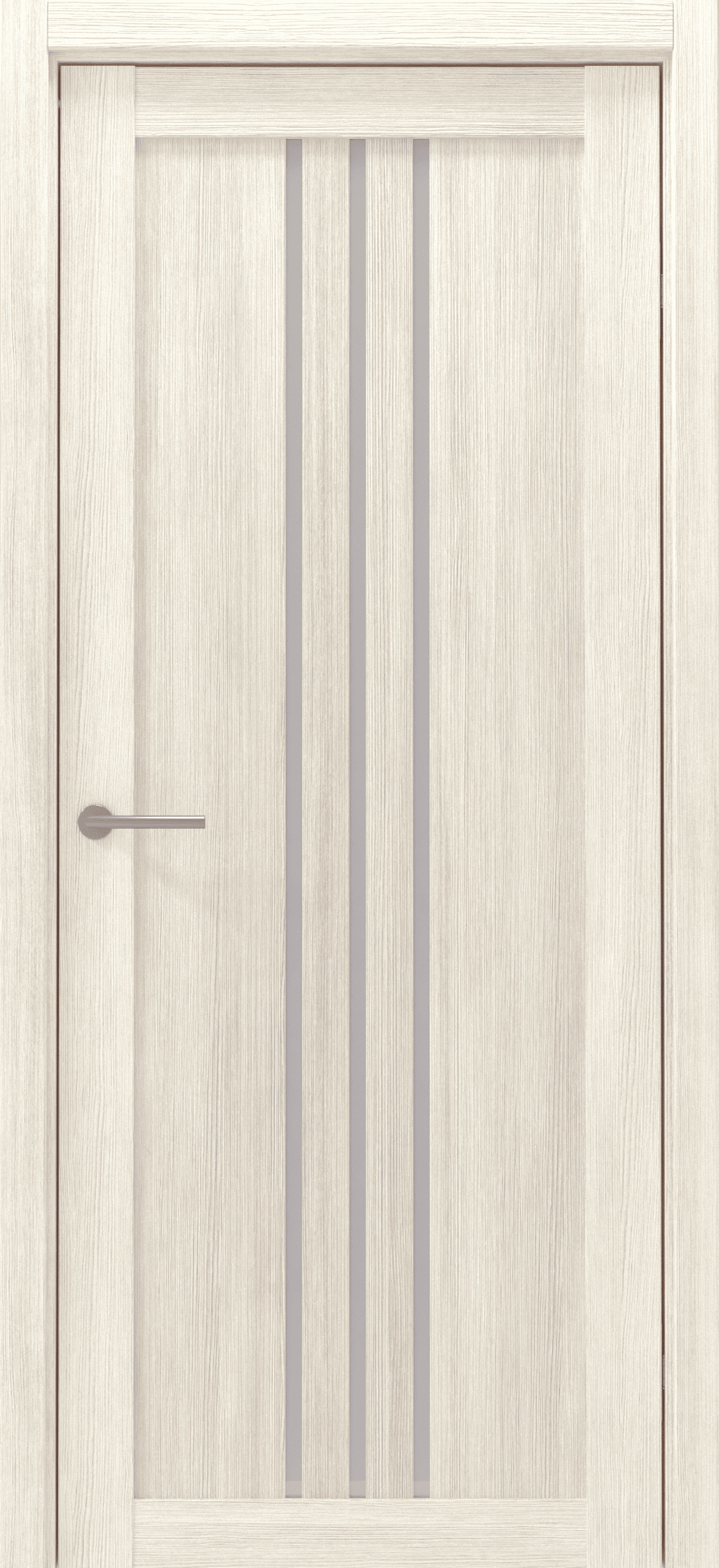 Дверь межкомнатная Альберо (Фрегат) Мегаполис Франкфурт, цвет белый кипарис, экошпон, стекло мателюкс