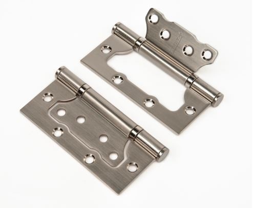 Петли (комплект) накладная Пуэрто IN100-2S FH SN безВР (2шт), цвет никель матовый (гарантия - 12 месяцев)