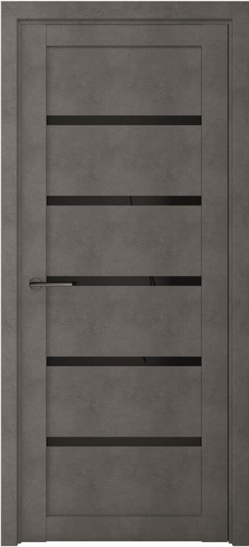 Дверь межкомнатная Альберо (Фрегат) Мегаполис лофт Вена, цвет темный бетон, экошпон, стекло черное