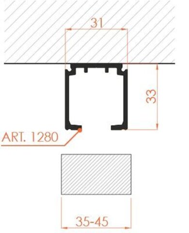 Профиль направляющий для раздвижной системы SLIDING Морелли SLIDING ECO TRACK 1280/300 (гарантия - 12 месяцев)