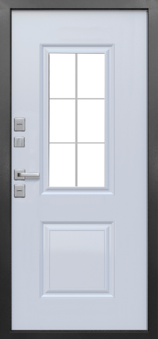 Термодверь входная Прораб Протерма 11 см 3D, 2 замка, 1,4 мм металл, (графит+белый софт велюр) #3