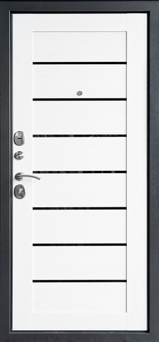 Дверь входная Дверной континент ДК-70 царга, 2 замка, 1 мм металл, (серебро антик+беленая лиственница) #3