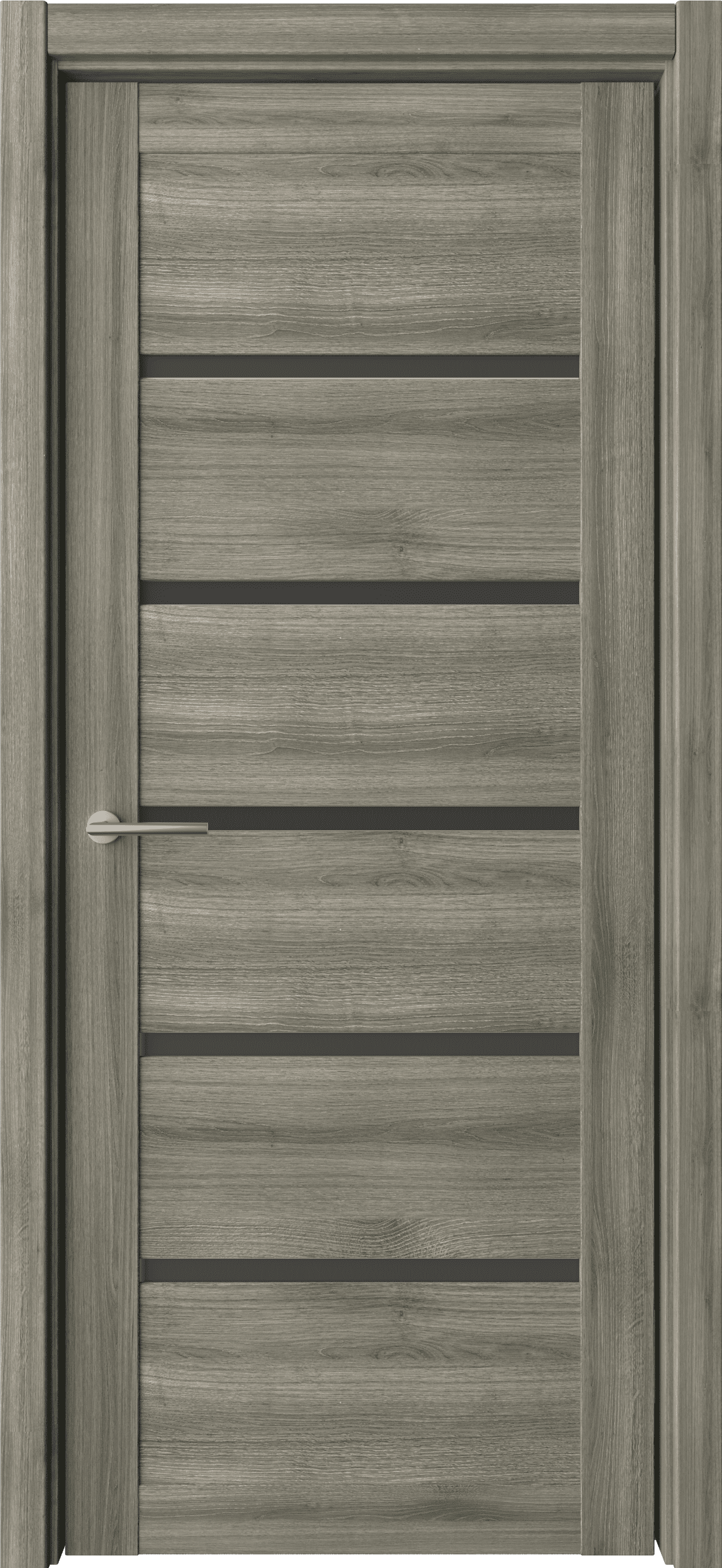 Дверь межкомнатная Альберо (Фрегат) Мегаполис Вена, цвет пепельный ясень, экошпон, стекло черное