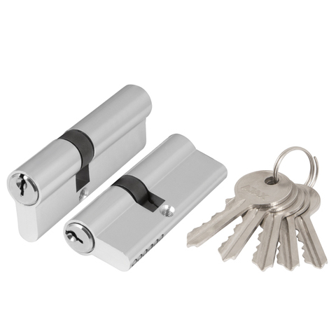 Цилиндр ключ-ключ Аякс (AX100/60) AX1000Key60 (25+10+25) CP, цвет хром (гарантия - 12 месяцев)