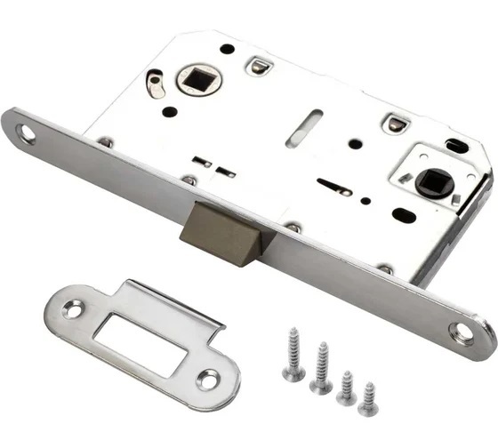 Замок сантехнический с пластиковым язычком Ренц B2B LB 96 pl SN, цвет никель матовый