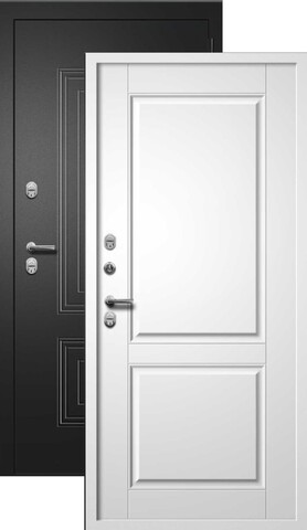Термодверь входная FLY DOORS Шторм Термо, 2 замка, 1,4 мм металл, (черный букле+велюто бианко)