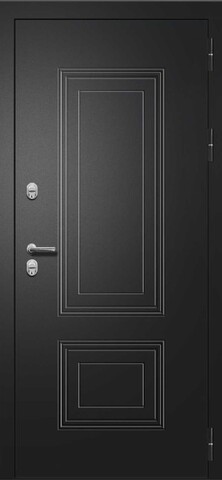 Термодверь входная FLY DOORS Шторм Термо, 2 замка, 1,4 мм металл, (черный букле+велюто бианко) #2