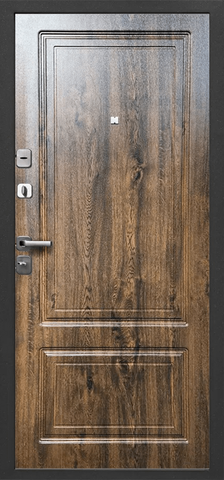 Теплая дверь входная Феррони Толстяк, 2 замка, 1,2 мм металл, (черный букле+орех грецкий) #3