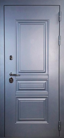 Термодверь входная Мир дверей Барселона, 2 замка, 1,4 мм металл, (серый муар 7024+белый) #2