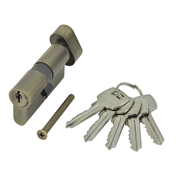 Цилиндр ключ-завертка Марлок ЦМВ 60-5К АB, цвет бронза (гарантия - 12 месяцев)