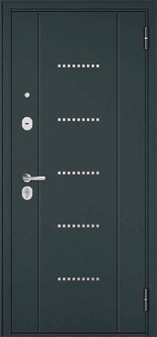 Теплая дверь входная Мастино (Бульдорс) Траст Эко, 2 замка, 1,2 мм металл, (черный муар металлик+белый софт) #2