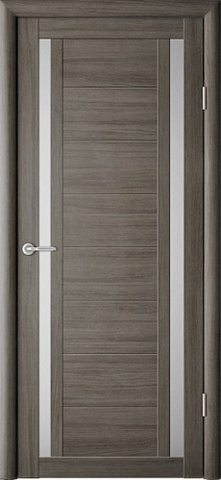 Дверь межкомнатная Альберо (Фрегат) Мегаполис Рига, цвет серый кедр, экошпон, стекло мателюкс