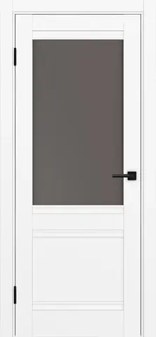 Дверь межкомнатная ХЬЮГОДОРС Дуглас 02Ux210, цвет элегантный белый, экошпон, стекло бронза (гарантия - 5 лет)