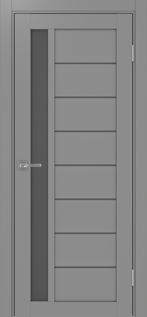 Дверь межкомнатная Оптима Порте Турин 554.21, цвет серый, экошпон, стекло графит