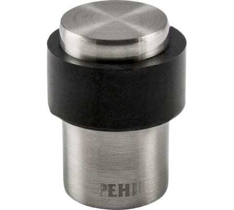 Ограничитель дверной напольный Ренц INDS 34 SN/Black, цвет никель матовый/черный (гарантия - 12 месяцев)