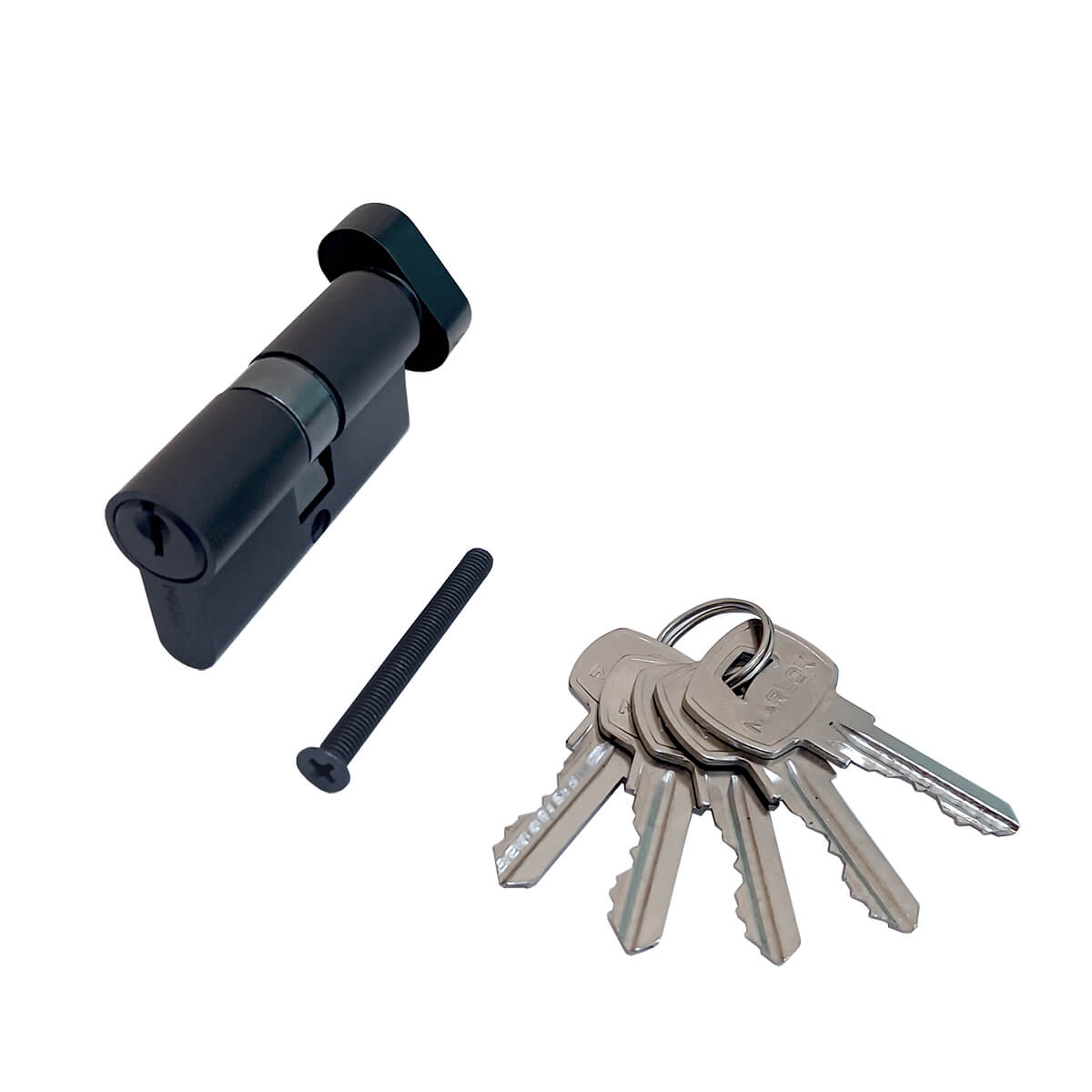 Цилиндр ключ-завертка Марлок ЦМВ 60-5К BL, цвет черный (гарантия - 12 месяцев)