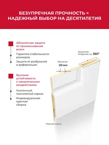 Дверь межкомнатная ХЬЮГОДОРС Генри Нью 40x110, цвет элегантный белый, экошпон, глухая (гарантия - 5 лет) #2