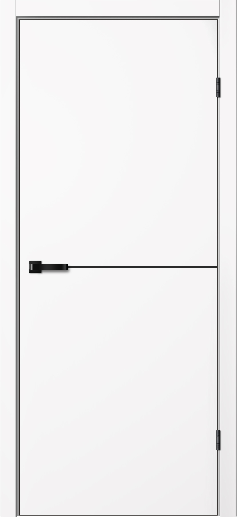 Дверь межкомнатная Сибирь Профиль Аура Фьюжн FN32 (полотно кромка АБС черная с 4х сторон + врезка под замок + магнитный замок (цвет черный) только в комплекте с погонажем, цвет белый, эмалит, глухая