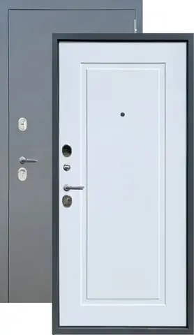 Теплая дверь входная FLY DOORS Аркан С6, 2 замка, 1,2 мм металл, (графит букле+велюто бианко)
