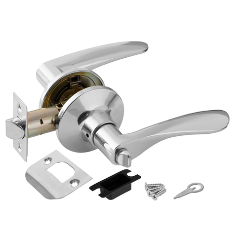 Ручка-защелка с фиксатором Фуаро DK620 CP-BK (6020 CP-B), цвет хром (гарантия - 12 месяцев)