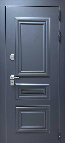 Термодверь входная Бункер Термо Д-67 ФЛ-243, 2 замка, 1,2 мм металл, (муар рал 7024+белое дерево) #2