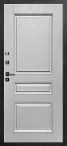 Термодверь входная Бункер Термо Д-67 ФЛ-243, 2 замка, 1,2 мм металл, (муар рал 7024+белое дерево) #3