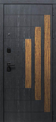 Теплая дверь входная Бункер Севезо ФЛ-677, 2 замка, 1,2 мм металл, (блэк секвойя/орех альберо натурале+нусбаум винорит) #2