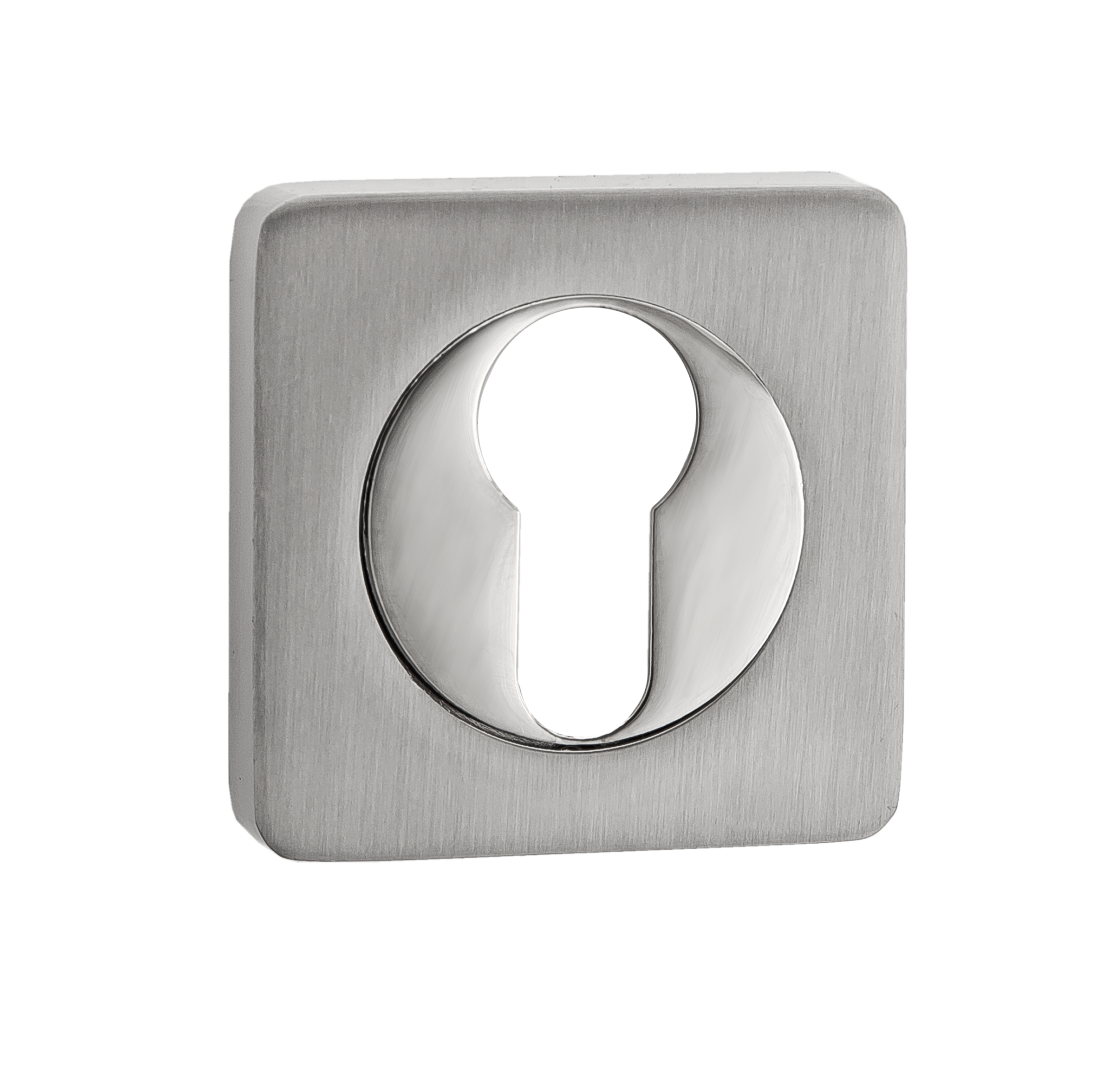 Накладка квадрат на цилиндр Пуэрто B2B ET AL 02 SN/CP, цвет никель матовый/хром блестящий