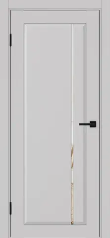 Дверь межкомнатная ХЬЮГОДОРС Катрина 11x120, цвет элегантный серый, экошпон, зеркало (гарантия - 5 лет)