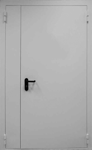 Дверь входная Страж ДМП-02-ЕIS-60 двухстворчатая противопожарная, 1 замок, 1,5 мм металл, (серый антик+серый антик) #2