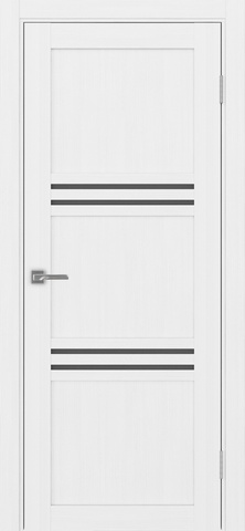 Дверь межкомнатная Оптима Порте Турин 553.12, цвет белый лед, экошпон, стекло графит