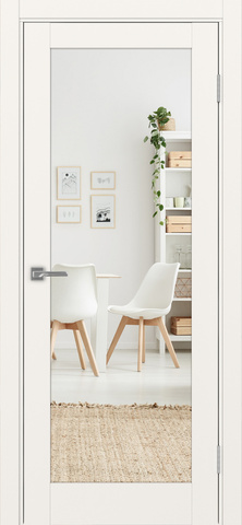 Дверь межкомнатная Оптима Порте Турин 501.2 (зеркало одностороннее), цвет бежевый, экошпон, зеркало