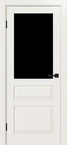 Дверь межкомнатная ХЬЮГОДОРС Генри 31x2110, цвет слоновая кость, экошпон, стекло черное (гарантия - 5 лет)