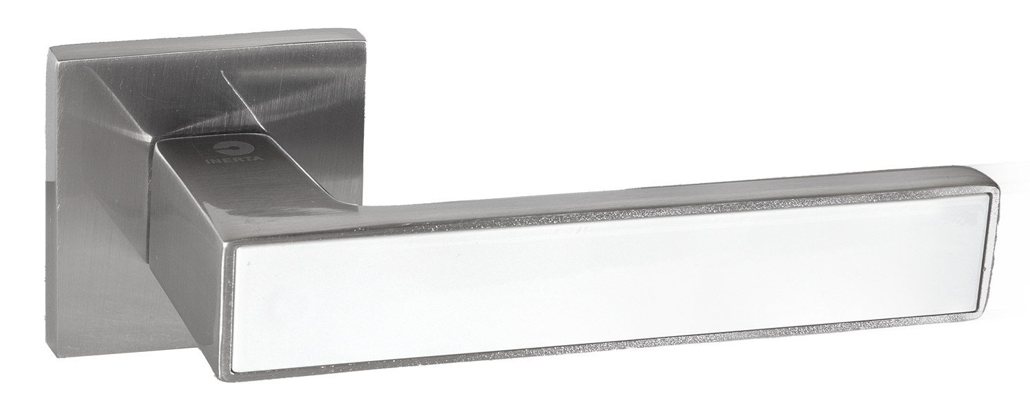 Ручка квадрат Инерта FZ21-240 SN/WH, цвет никель/белый (гарантия - 12 месяцев)