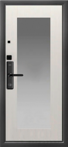 Теплая дверь входная Аргус Смарт Милли зеркало (электронный замок), 2 замка, 2 мм металл, (серебро антик+белый ясень) #3