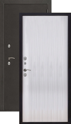 Теплая дверь входная Двери регионов Термо 3, 2 замка, 1,5 мм металл, (серебро антик темный+светлый венге)