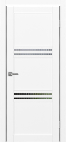 Дверь межкомнатная Оптима Порте Турин 553.12, цвет белый снежный, экошпон, стекло мору