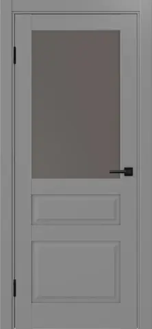 Дверь межкомнатная ХЬЮГОДОРС Генри 31x2110, цвет благородный серый, экошпон, стекло бронза (гарантия - 5 лет)